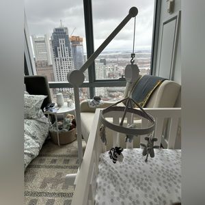 Pottery barn crib mobile and arm